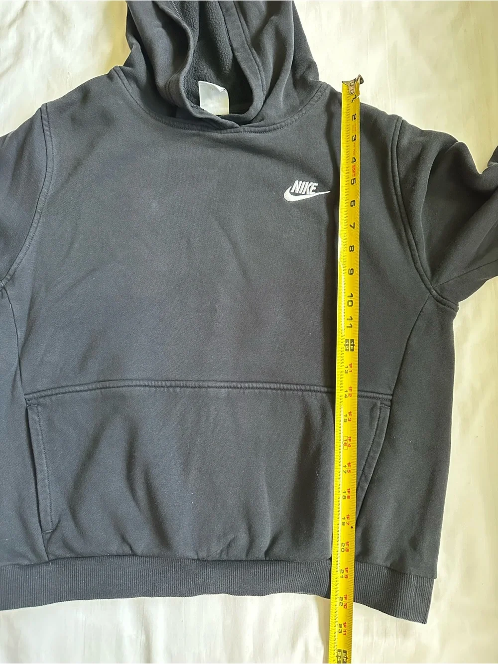 Nike Black Kids Hoodie Pullover Sweatshirt with White Swoosh